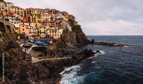 Manarola, Italy. a city on a rock