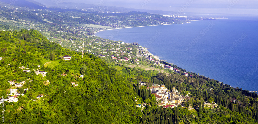Aerial view on Black Sea coast
