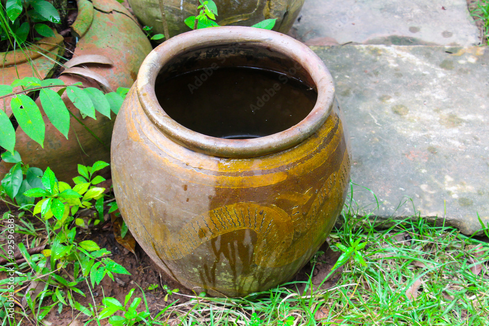 Big earthen jar or Water jar in the countryside,Thailand. Big earthen jar or Water jar in the countryside,Thailand.