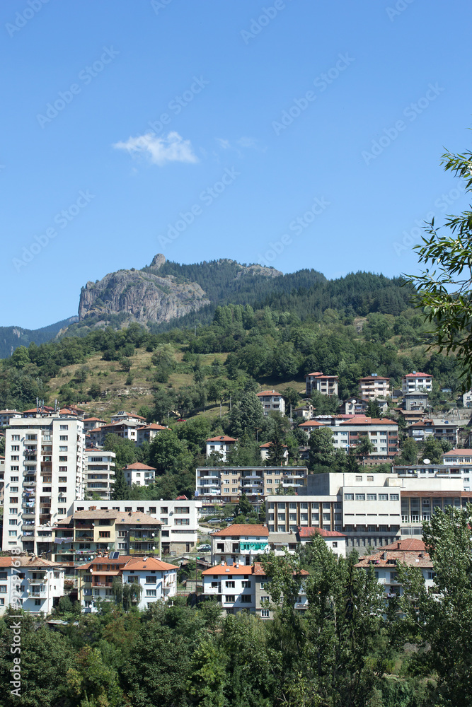 The town of Smolyan in the Rhodope mountain