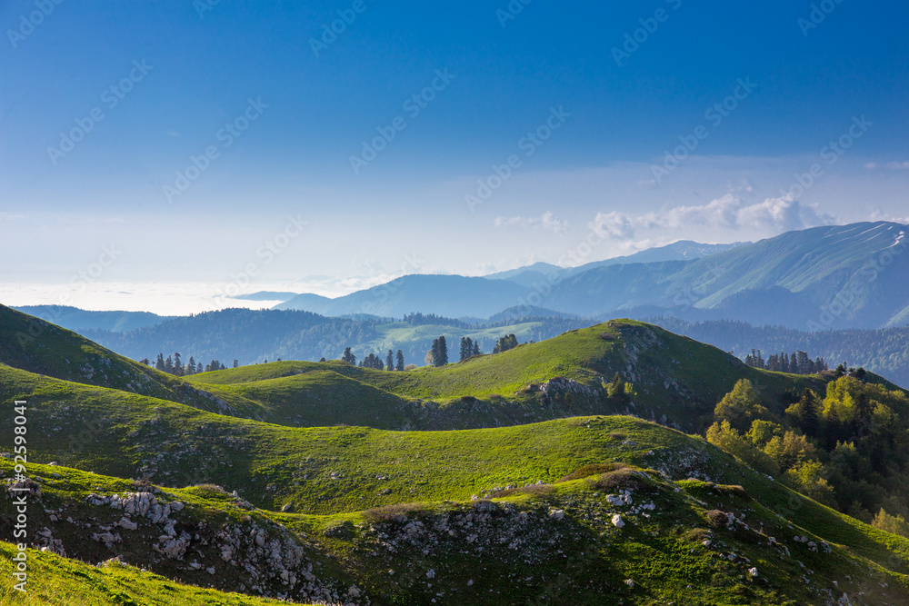 Green hills and mountains