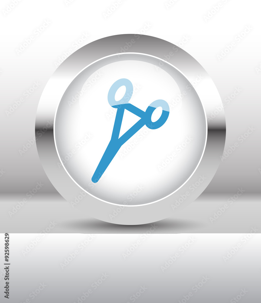 Web button with Surgical Clamps illustration on abstract table