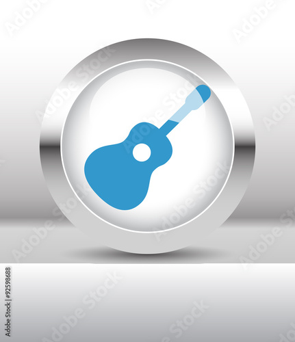 Web button with Guitar illustration on abstract table