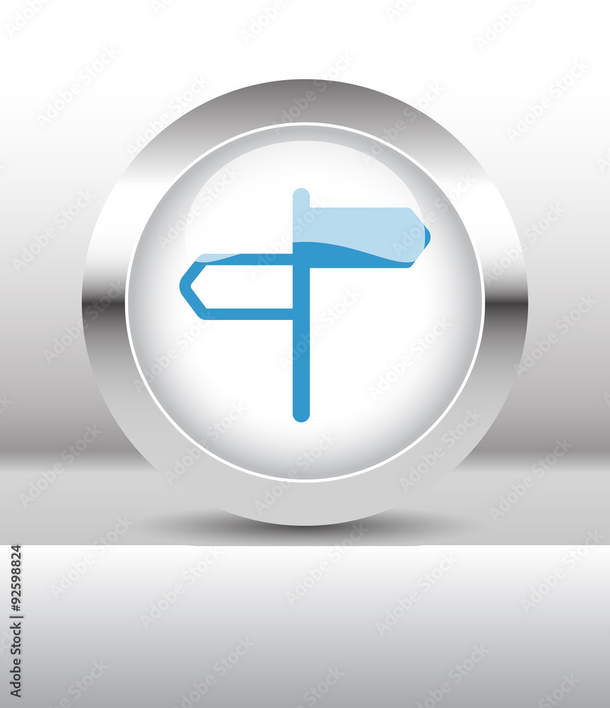 Fototapeta premium Web button with Road Signs illustration on abstract table