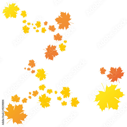 Fliegende Herbstblätter in gelb und orange