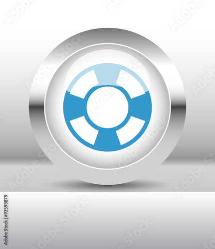 Web button with Life Buoy illustration on abstract table