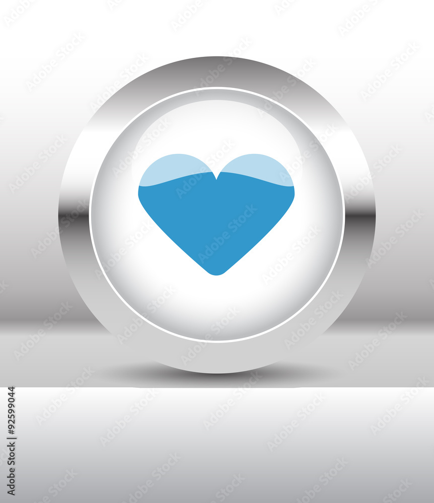 Web button with Heart illustration on abstract table Web button with Heart illustration on abstract table
