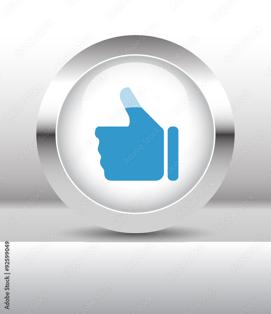 Obraz premium Web button with Like Thumb illustration on abstract table.