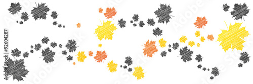 Banner | Herbstbl?tter | Scribble Skizze Zeichnung