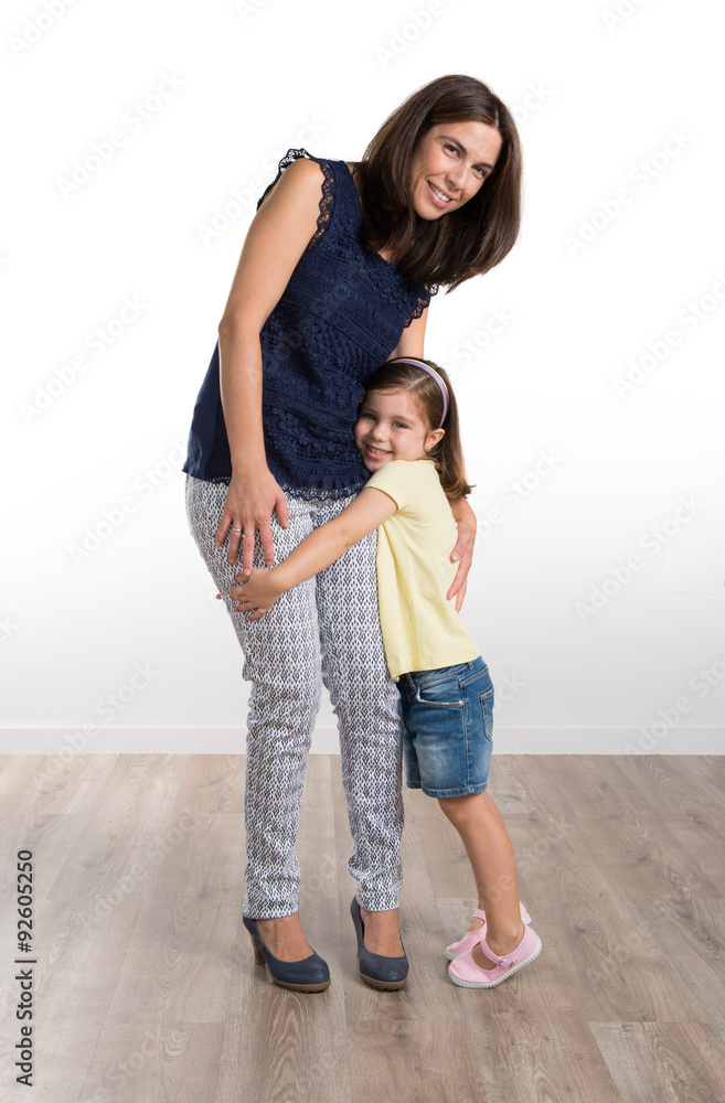 Mother and daughter in studio Mother and daughter in studio