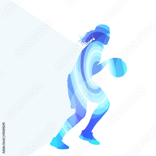 Basketball female woman player silhouette illustration vector ba