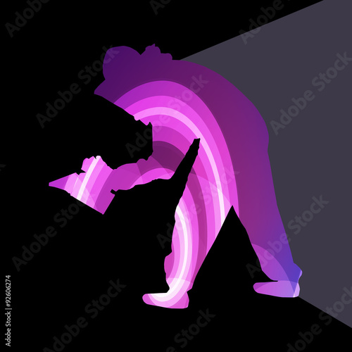 Beekeeper working silhouette illustration vector background colo