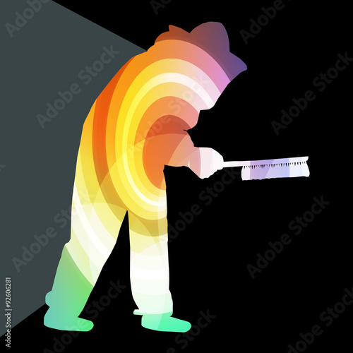 Beekeeper working silhouette illustration vector background colo
