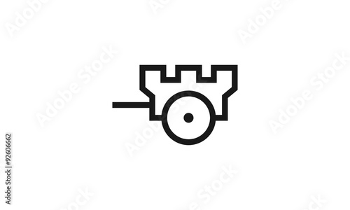 Combination logo from wheel and castle logo design concept
