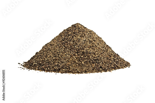 Ground black pepper isolated on a white background