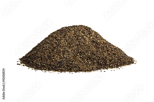 Ground black pepper isolated on a white background