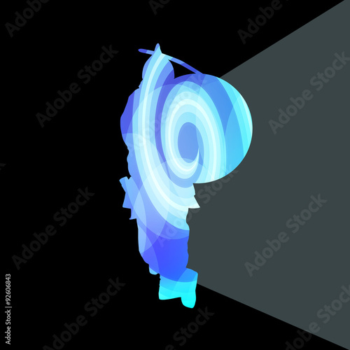 Medieval warrior crusader man silhouette illustration vector bac