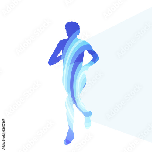Woman runner sprinter silhouette illustration vector background