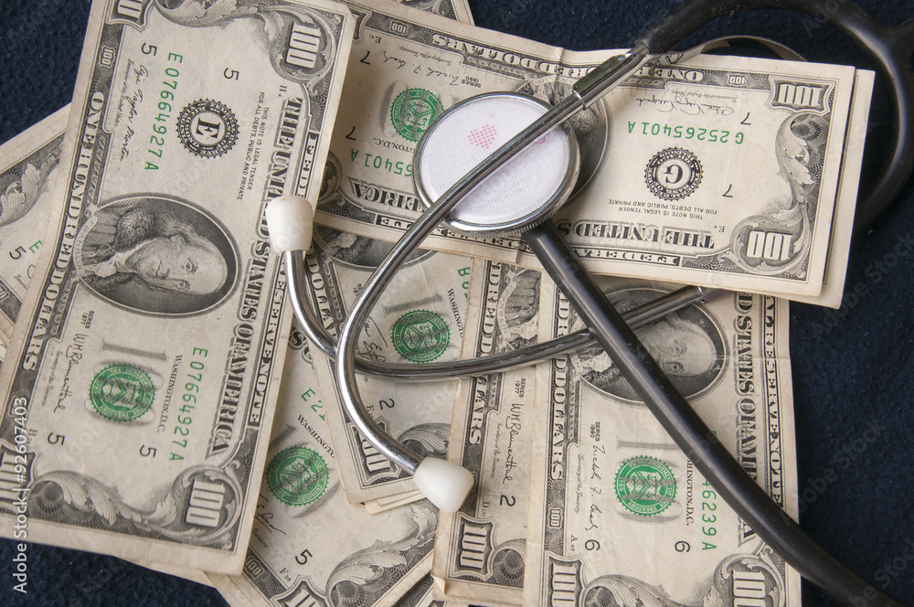 the health costs: a stetoscopio supported on the dollars the health costs: a stetoscopio supported on the dollars