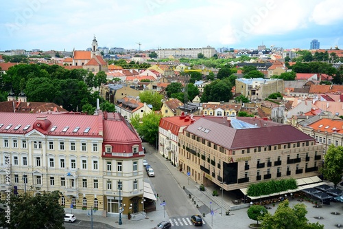 Vilnius city view from Cathedral belfry in Cathedral place