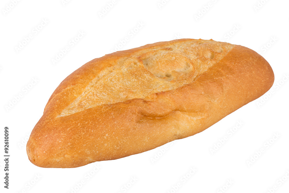 Wheat bun close on a white background