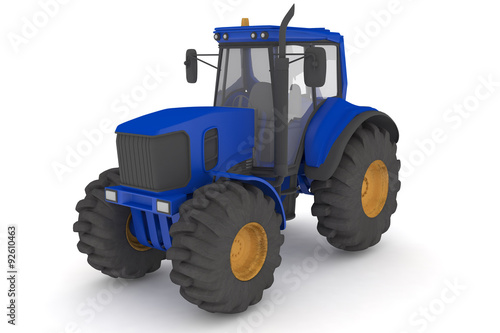 Isolated blue tractor.