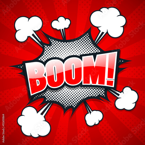 Comic Speech Bubble, Boom, Vector illustration