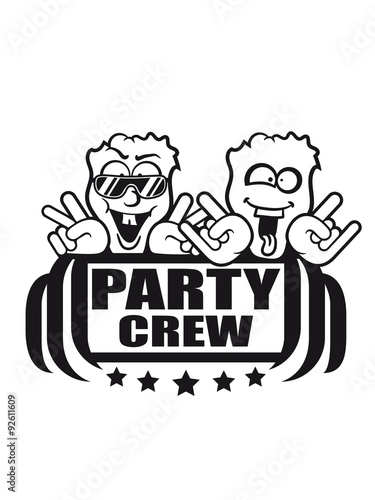 Crew hardrock heavy metal hand sign satan shield