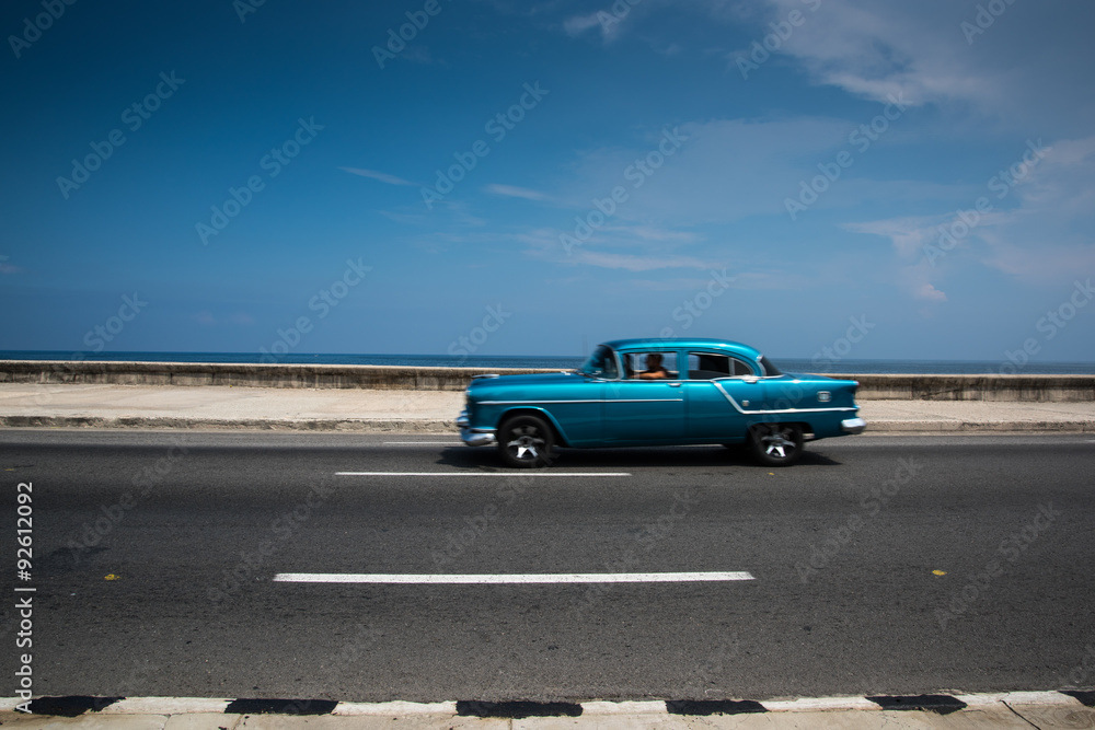 Classic american car on street of Havana in Cuba