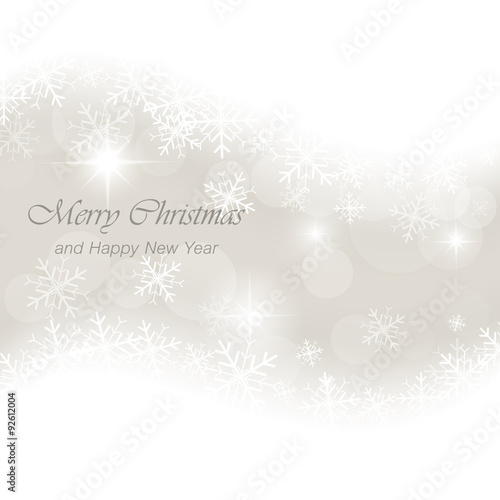 Glowing vector Christmas card with snowflakes, bubbles and stars.