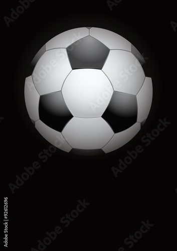 Dark Background of football ball. Vector Illustration.
