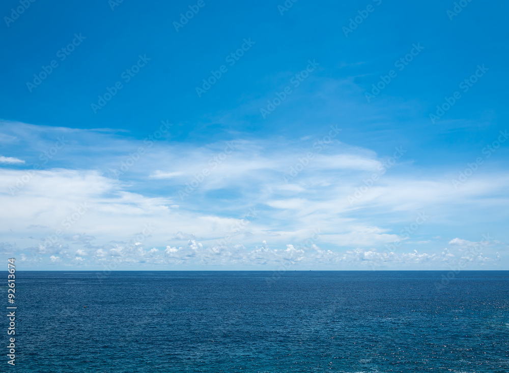blue sky and water of ocean