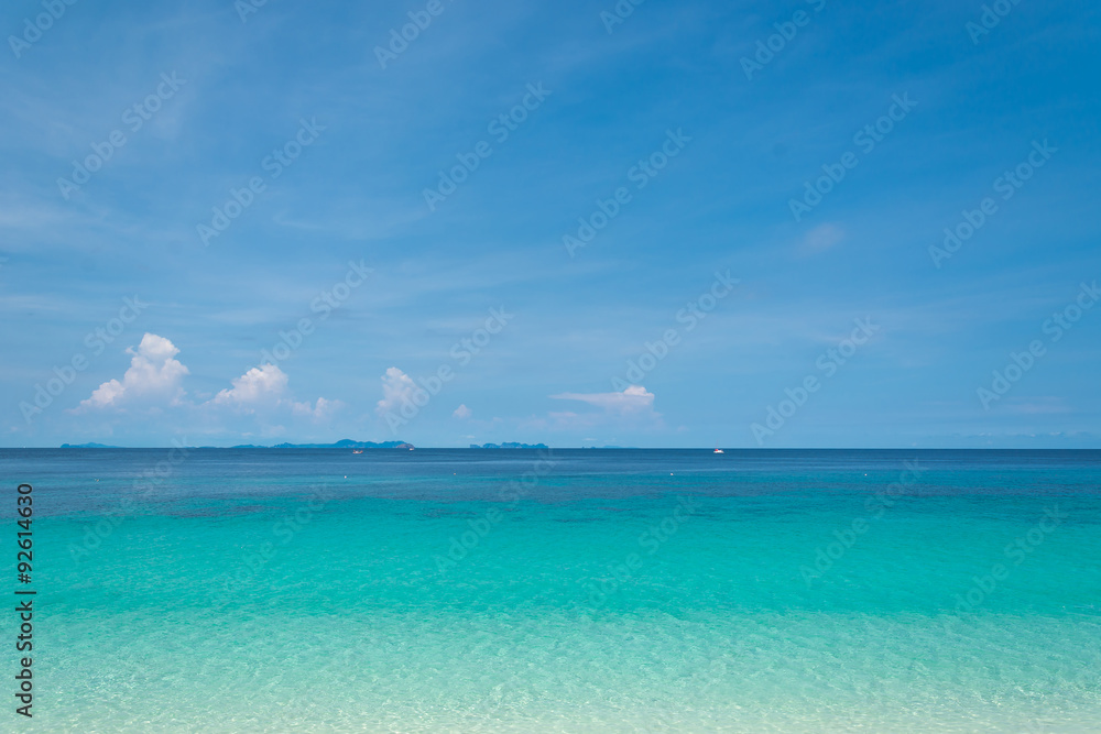 blue sky and water of ocean