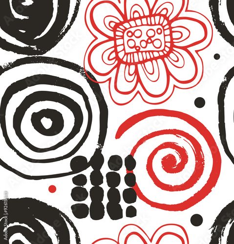Vector drawing set with decorative ink drawn elements. Aboriginal abstract collection