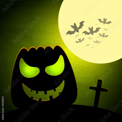 Halloween vector illustration with pumpkin
