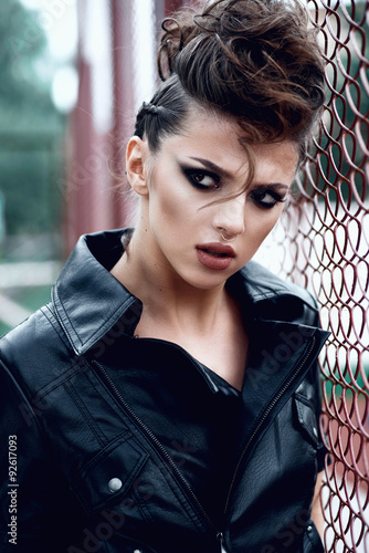 Portrait of a beautiful girl punk