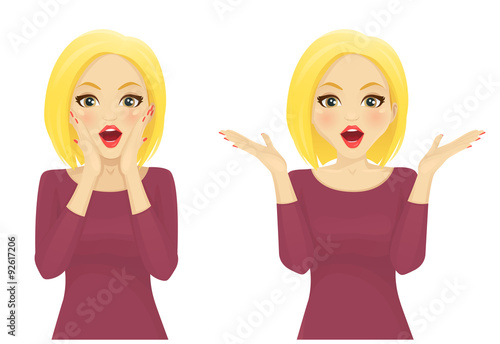 Surprised beautiful woman