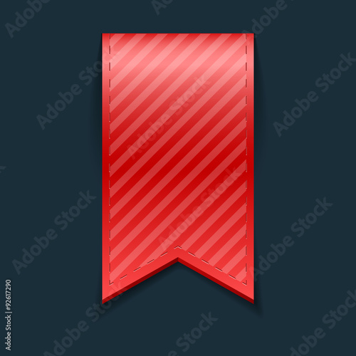 Isolated red bookmark,
