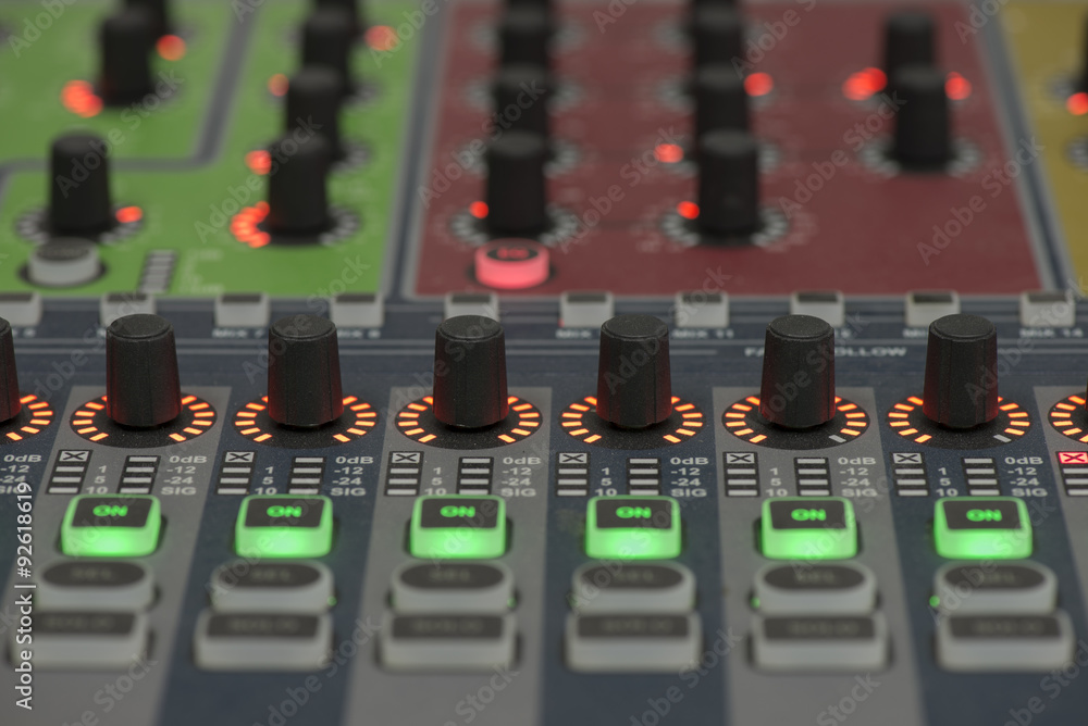 Sound system control panel.
Sound system control panel.