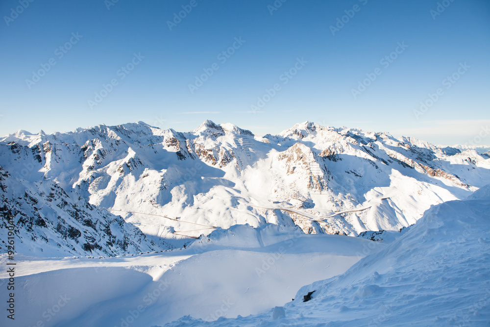 Snow Covered Mountain Range