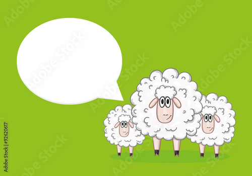 Sheep with speech bubble