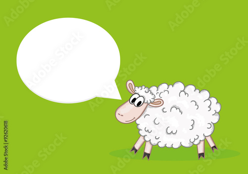 Sheep with speech bubble