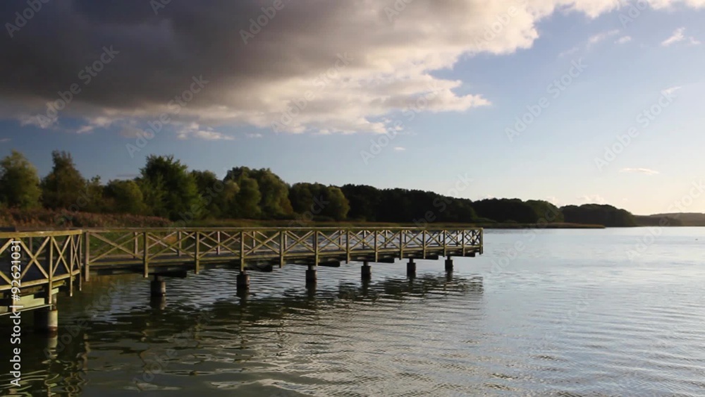 Wooden jetty in Binz city, Ruegen Island, Germany Wooden jetty in Binz city, Ruegen Island, Germany