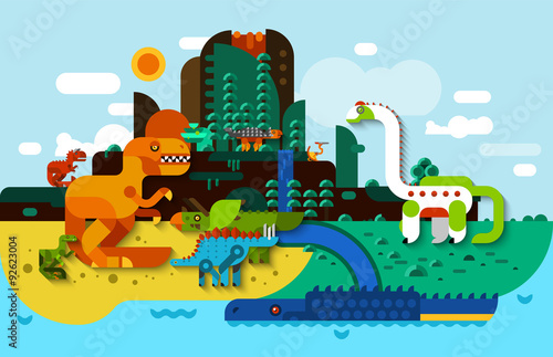 Dinosaur Flat Background