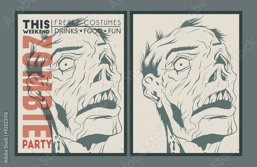 Zombie party placard set