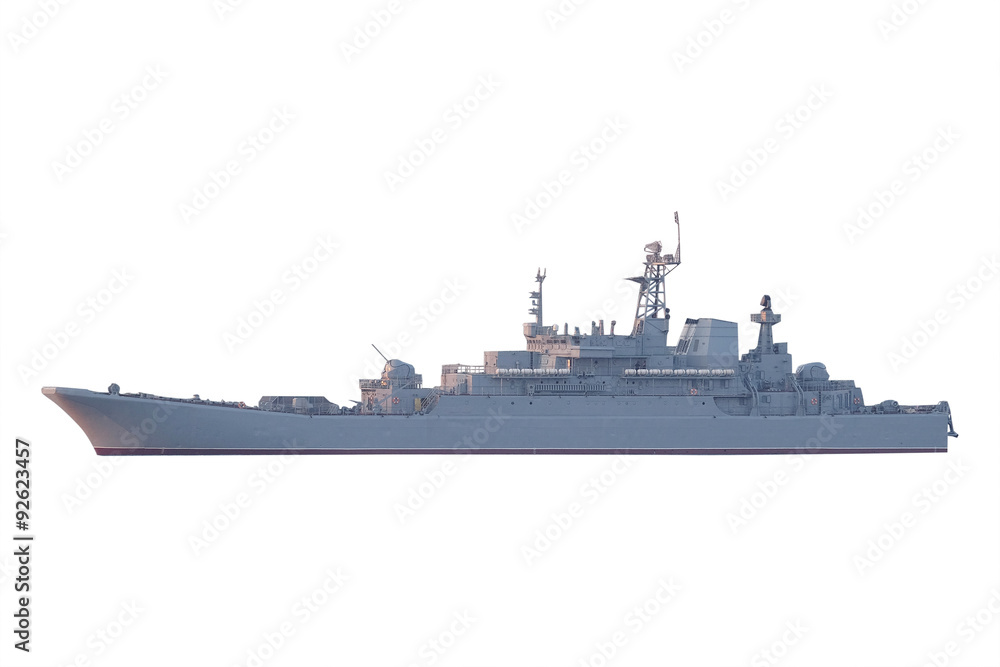 The image of a military ship