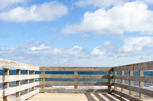 Wooden deck and beach 