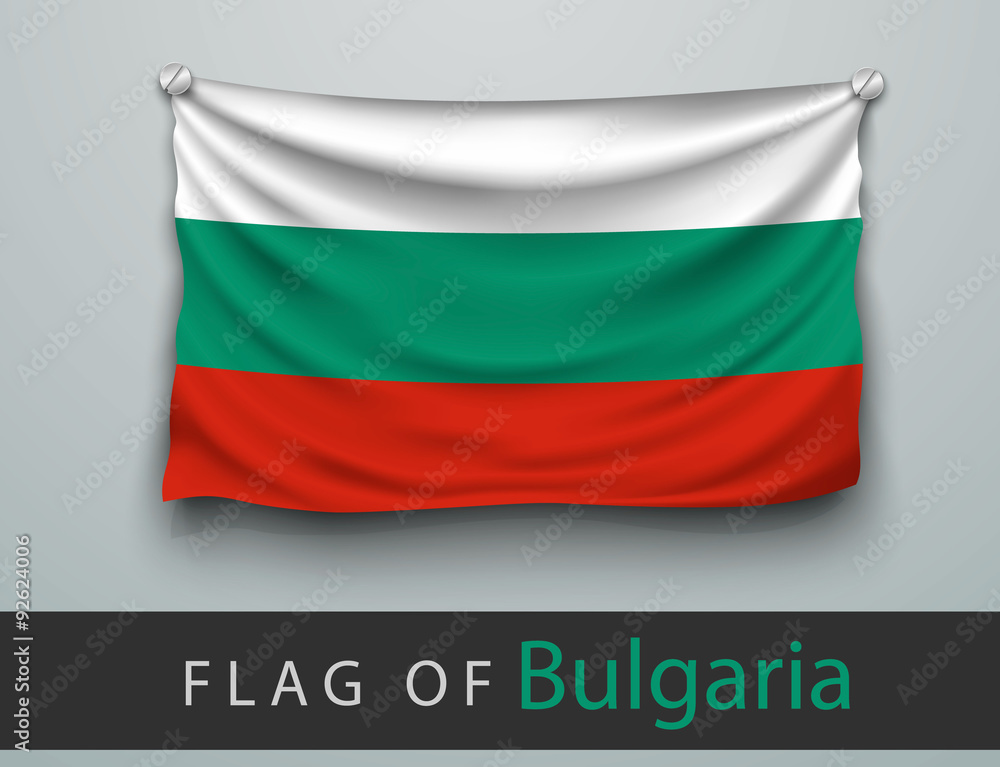 FLAG OF bulgaria battered, hung on the wall