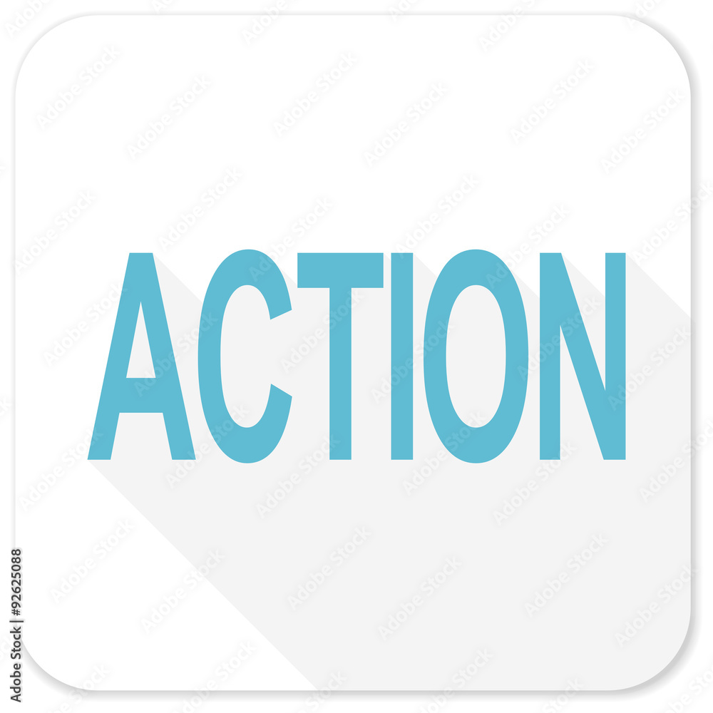 action blue flat icon