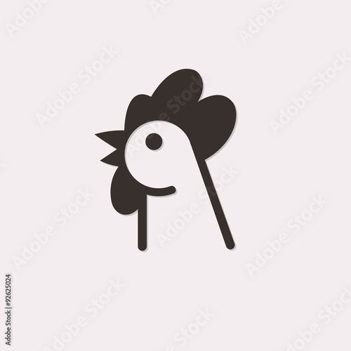 Rooster head abstract logo isolated on a white backgrounds